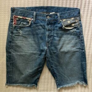 Ralph Lauren Denim & Supply Cutoff Jean Shorts Mens 34 American Flag USA 11”